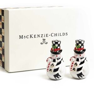 Mackenzie Childs nostalgia snowman salt and pepper shakers